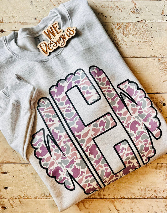 CAMO INITIALS KIDS TEE