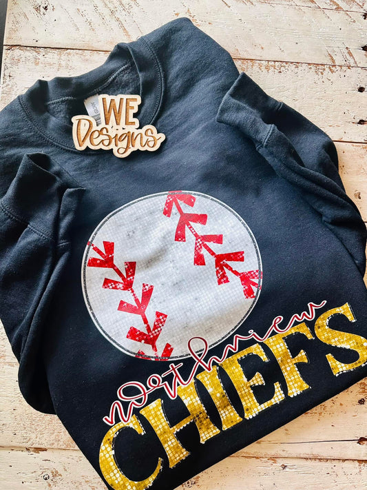 FAUX SEQUIN BASEBALL TEE